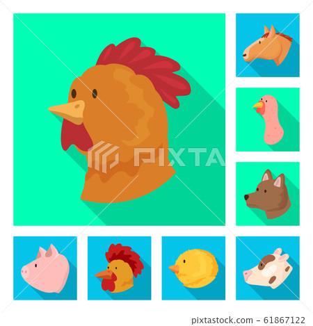 Isolated object of agriculture and breeding sign. Set of agriculture and organic stock symbol for web. 61867122