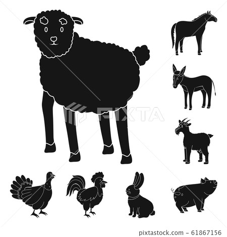 Isolated object of ranch and organic sign. Set of ranch and food stock symbol for web. 61867156