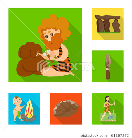 Vector design of evolution and prehistory icon. Collection of evolution and development stock vector illustration. 61867272