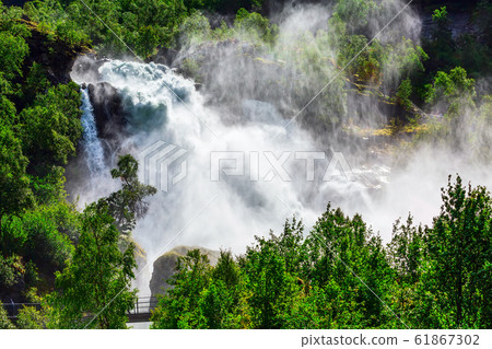 Briksdal waterfall in Norway Briksdal waterfall in Norway 61867302