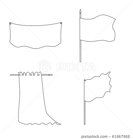 Isolated object of blank and canvas sign. Collection of blank and textile stock vector illustration. 61867988