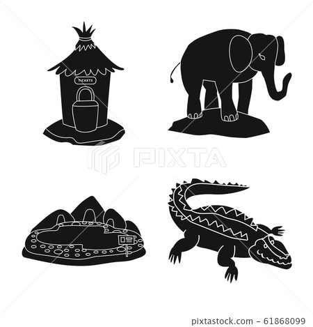 Vector illustration of fauna and entertainment logo. Set of fauna and park vector icon for stock. 61868099
