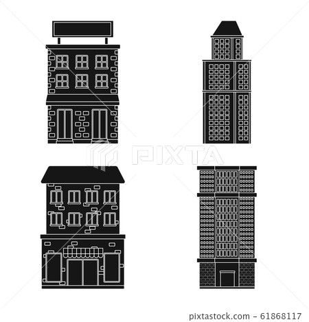 Vector design of modern and estate symbol. Set of modern and building stock symbol for web. 61868117