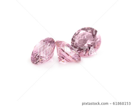Pink morganite on a white background 61868153