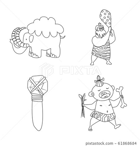 Vector illustration of primitive and archeology... - Stock Illustration ...