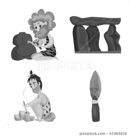 Vector design of survival and history symbol. Set of survival and prehistory stock symbol for web. Vector design of survival and history symbol. Set of survival and prehistory stock symbol for web. 61868826