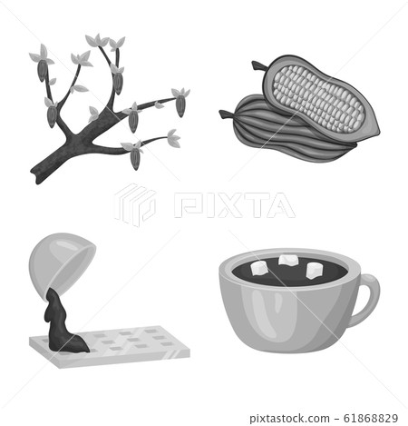 Vector illustration of dessert and sweetness symbol. Set of dessert and product vector icon for stock. 61868829