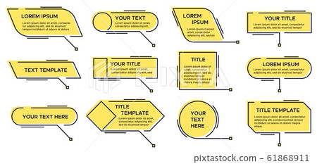 Callout title. Call text graphic, modern infographic layout titles and video callouts textbox vector set 61868911