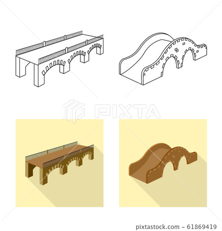 Vector design of connection and design sign. Set of connection and side stock symbol for web. 61869419