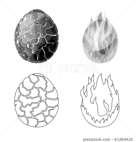 Vector illustration of animal and prehistoric icon. Collection of animal and cute stock vector illustration. 61869420