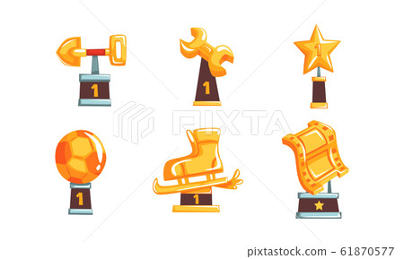 Golden Trophy Collection, Champion Awards, Winner Prizes Vector Illustration Golden Trophy Collection, Champion Awards, Winner Prizes Vector Illustration 61870577