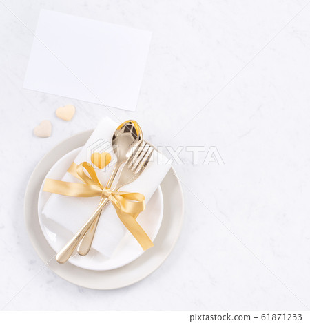 Valentine's Day Plate Top View Dinner 61871233