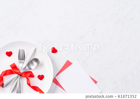 Valentine's Day Plate Top View Dinner 61871352
