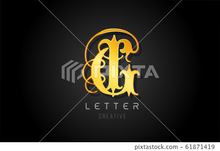 G gold golden letter alphabet design for logo - Stock Illustration ...