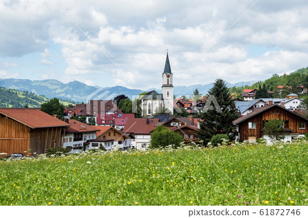 View of Bad Hindelang in Bavaria, Germany 61872746