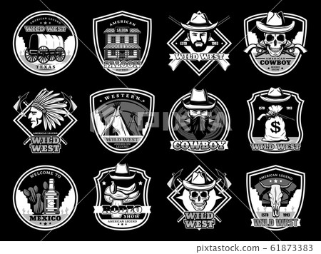 Wild West cowboy and sheriffhats, guns Wild West cowboy and sheriffhats, guns 61873383