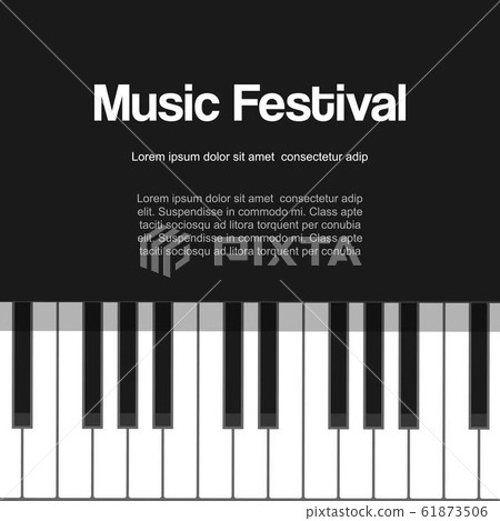 Musical piano festival, piano concert ,live classic or jazz\
music with piano keys vector illustration poster.