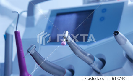 Different dental instruments and tools in a dentists office 61874061