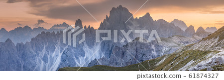 Mountain ridge view of Tre Cime di Lavaredo, South Tirol, Dolomites Italien Alps Mountain ridge view of Tre Cime di Lavaredo, South Tirol, Dolomites Italien Alps 61874327