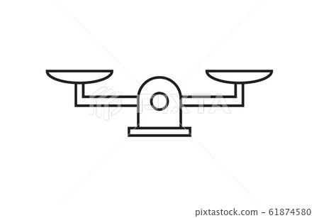 Vector black flat outline scales icon - Stock Illustration [61874580 ...