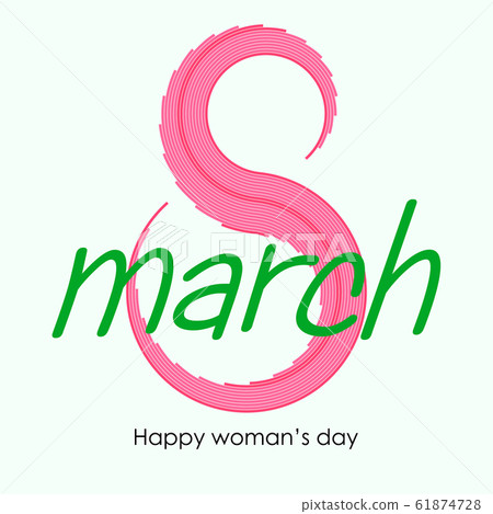 Happy 8 March womens day card with lines.  EPS10 61874728