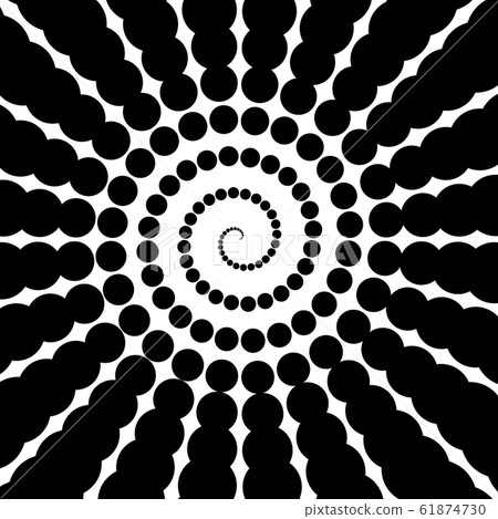 dotted spiral. abstract monochrome halftone 61874730