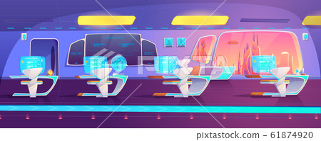 Futuristic classroom on space ship, studying area 61874920