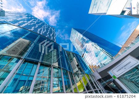 Tokyo cityscape in Japan View of the underground bicycle parking area at Shibuya Station East Exit in front of Shibuya Stream Tokyo cityscape in Japan View of the underground bicycle parking area at Shibuya Station East Exit in front of Shibuya Stream 61875204