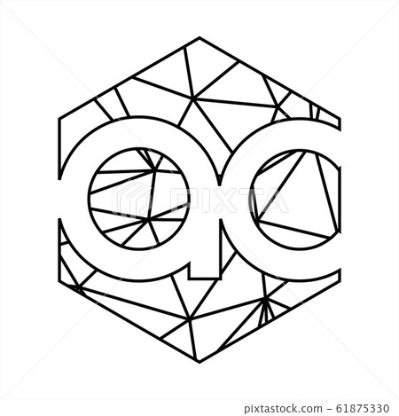 ac initials triangle geometric line art logo - Stock Illustration ...