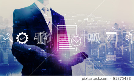 Compliance concept with businessman Compliance concept with businessman 61875488