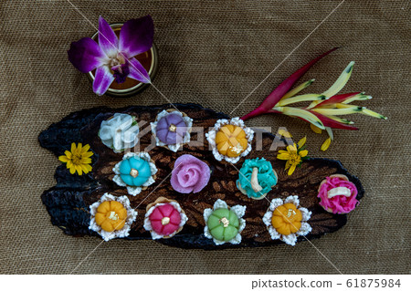 A variety of elegantly beautiful Thai Desserts A variety of elegantly beautiful Thai Desserts 61875984