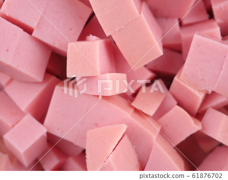 diced sausage in a bowl diced sausage in a bowl 61876702