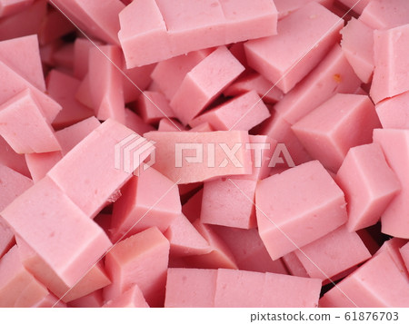 diced sausage in a bowl diced sausage in a bowl 61876703