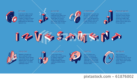 Investment isometric banner, invest fund service Investment isometric banner, invest fund service 61876802