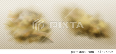 Dust clouds set. Dirty brown heavy thick smog 61876896