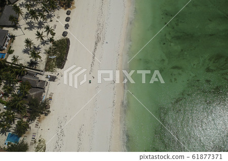 drone shot from tropical beach Unguja Island, Zanzibar 61877371