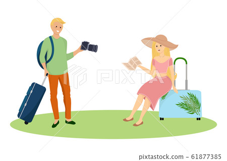 Tourist characters. Vector-插圖素材 [61877385] - PIXTA圖庫