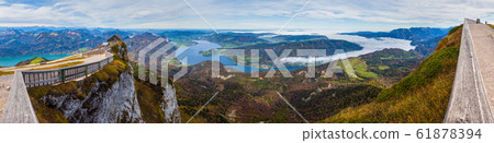 Picturesque autumn Alps mountain lakes view from 61878394