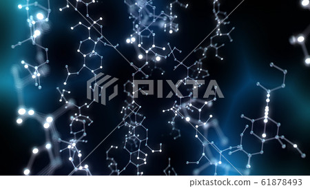 Chemical formula molecular structure hexagon science technology 3d illustration background background 61878493