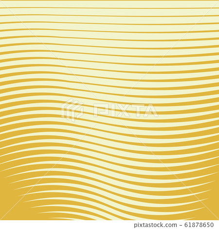 Wave line halftone pattern with gradient effect. Horizontal wavy lines in golden colors. Template for backgrounds and stylized textures. Design element. Vector eps8 illustration. 61878650