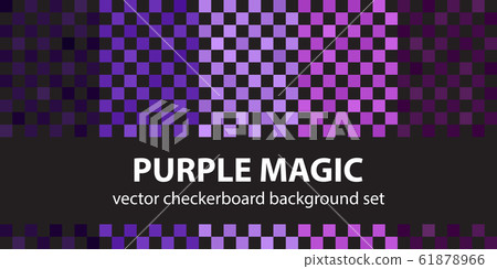 Checkerboard pattern set "Purple Magic". Vector 61878966