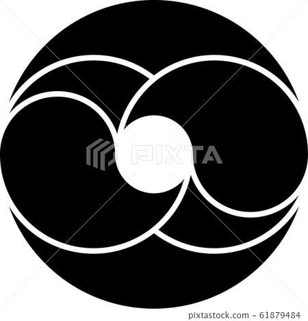 Abstract Circle Logo Design, Black and white round logo 61879484