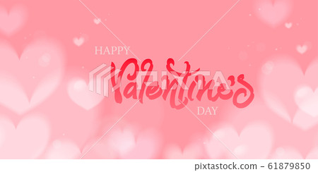 Hand lettering happy valentines day, ink brush inscription Hand lettering happy valentines day, ink brush inscription 61879850