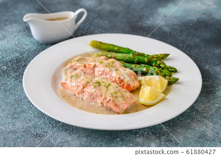 Coconut milk salmon 61880427
