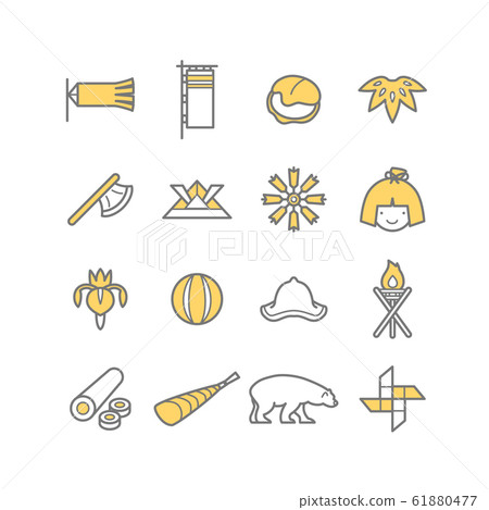 Children's day illustration icon set 61880477