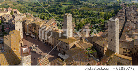 Aerial view of San Gimignano Aerial view of San Gimignano 61880772