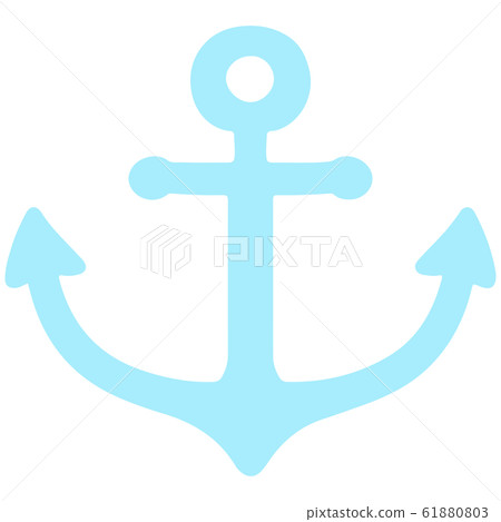 Hand-drawn illustration of a simple and cute anchor No main line Hand-drawn illustration of a simple and cute anchor No main line 61880803