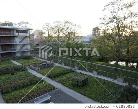 Dutch apartment, courtyard and canal Dutch apartment, courtyard and canal 61880888