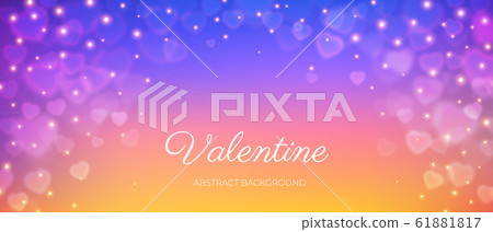 Heart bokeh frame background valentine love vector - Stock Illustration ...