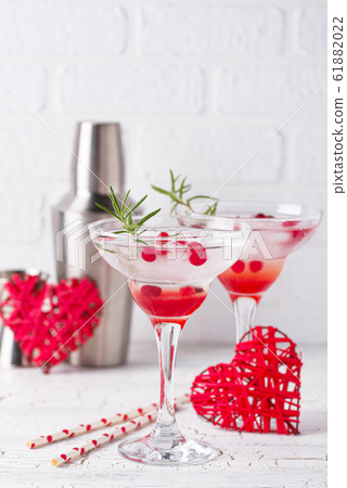 Cranberry margarita cocktail. Valentines day drink 61882022